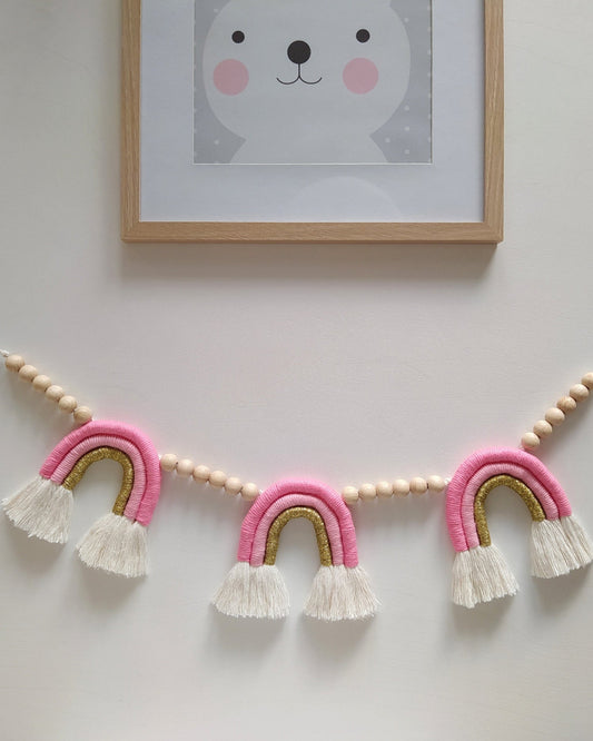 Sateenkaari viiri pinkki kulta - Toukola Design
